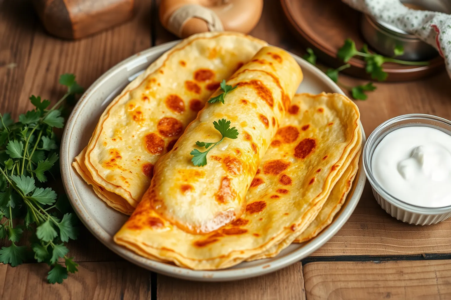 Galettes dorées et croustillantes avec du fromage fondant.