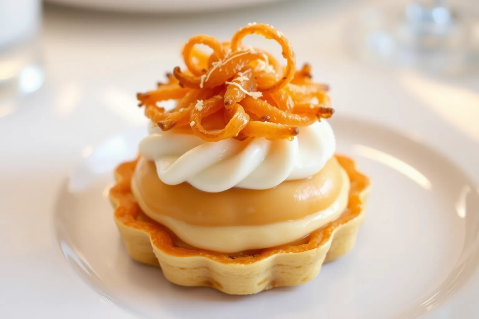 Un délicieux Saint-honoré avec une pâte croustillante et des choux dorés.