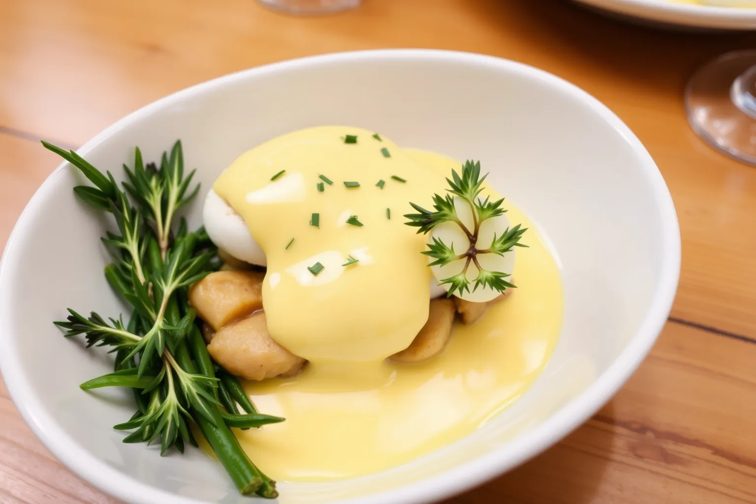 Un plat élégant de sauce hollandaise crémeuse.